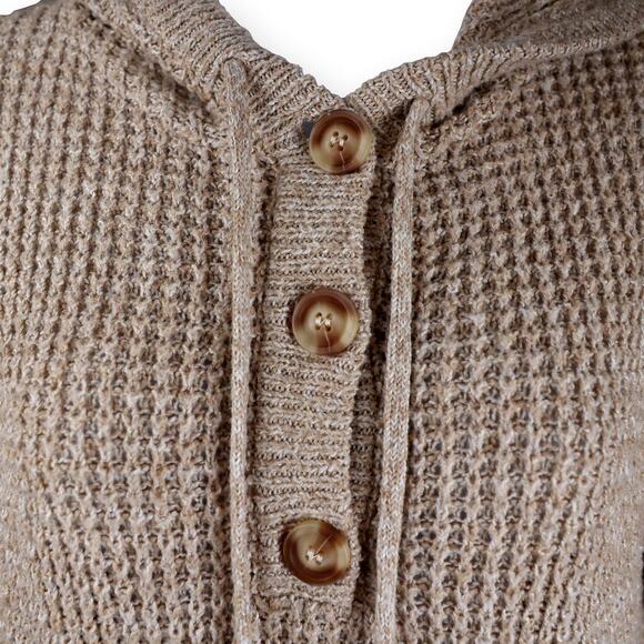 Staccato Beige Hoodie Pullover Button Sweater S - Picture 7 of 11